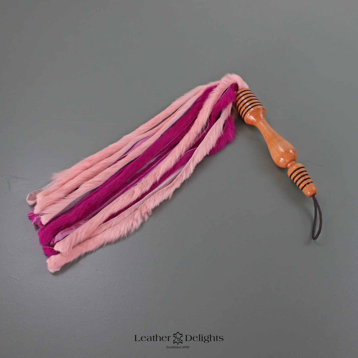 Two Tone Pink Rabbit Fur Flogger