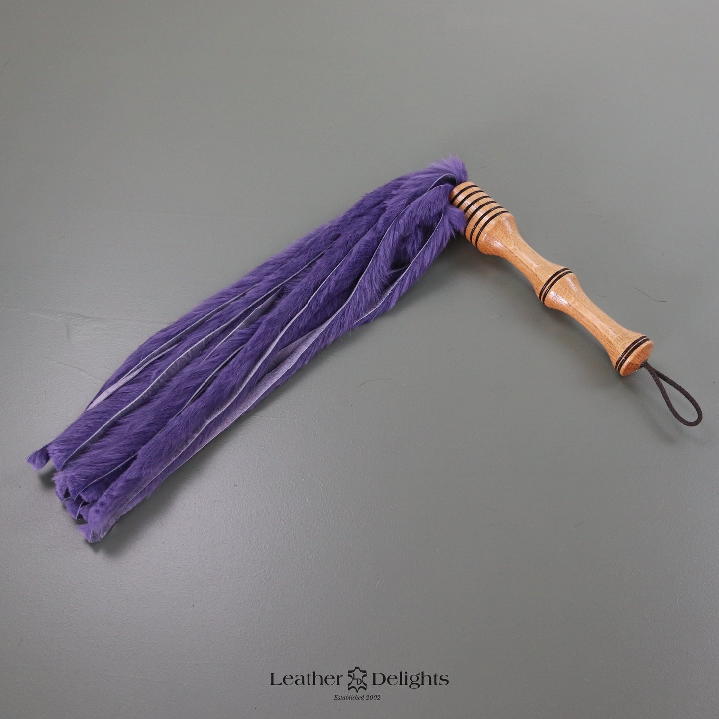 Violet Rabbit Fur Flogger