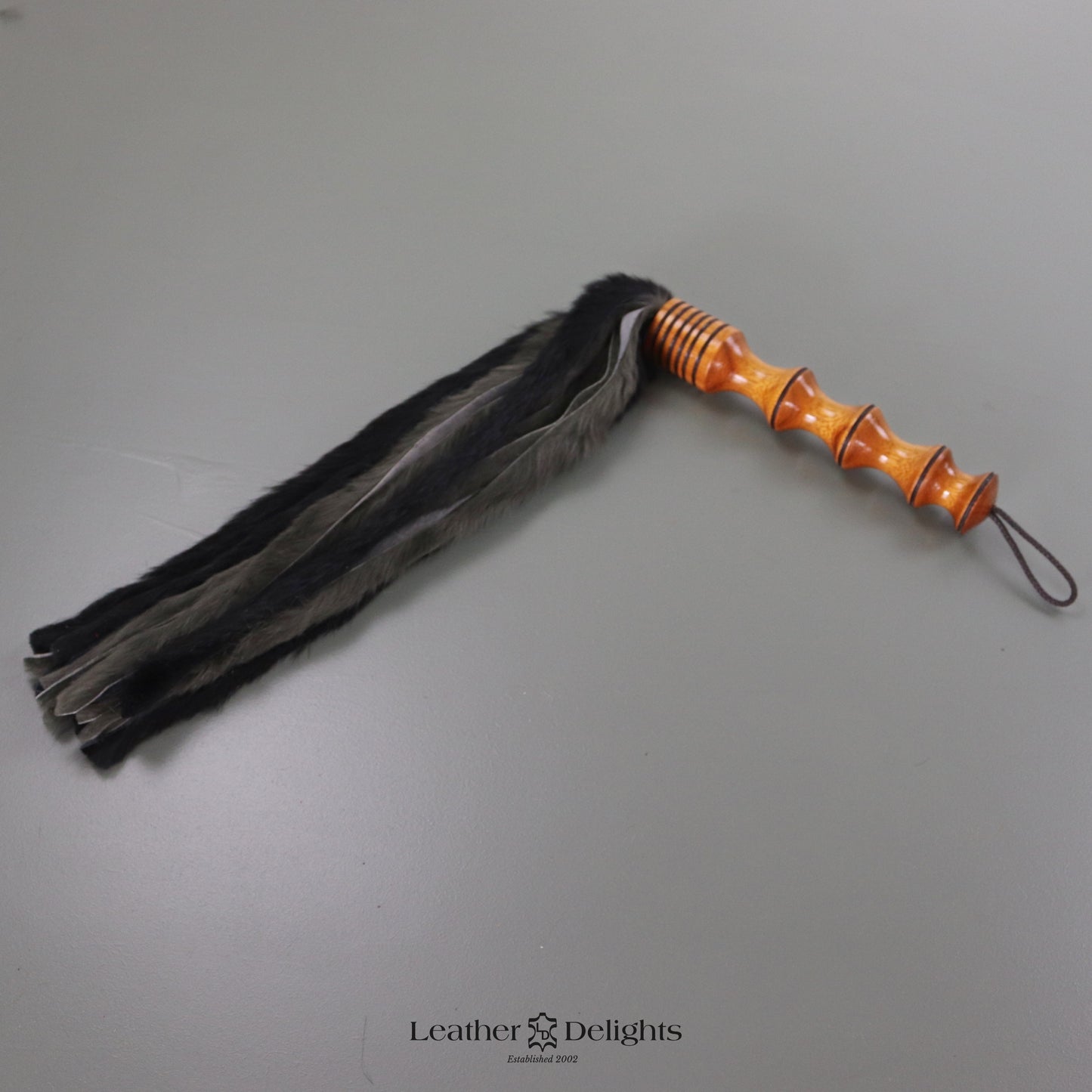 Martinet en Fourrure de Lapin Vert Forêt et Noir