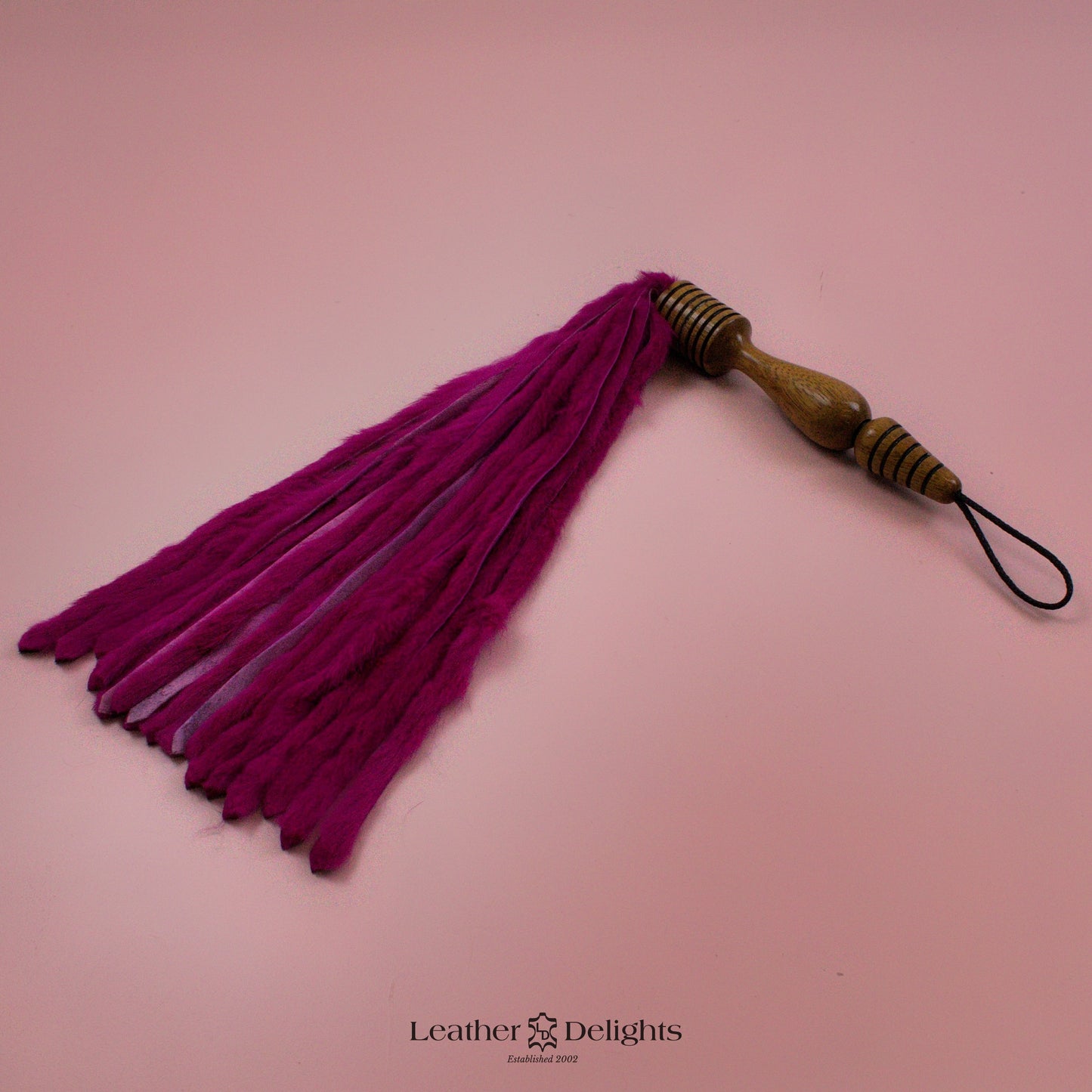 Fuscia Rabbit Fur Flogger
