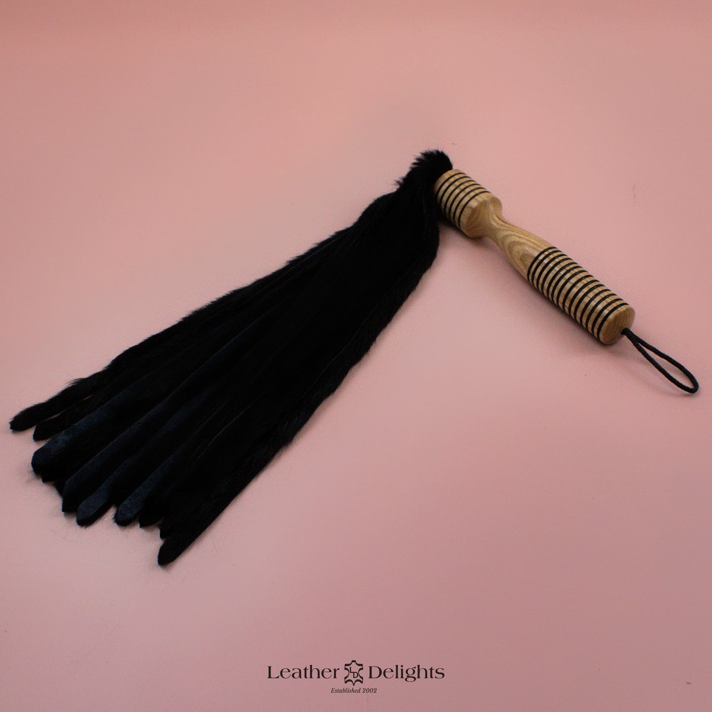 Black Rabbit Fur Flogger