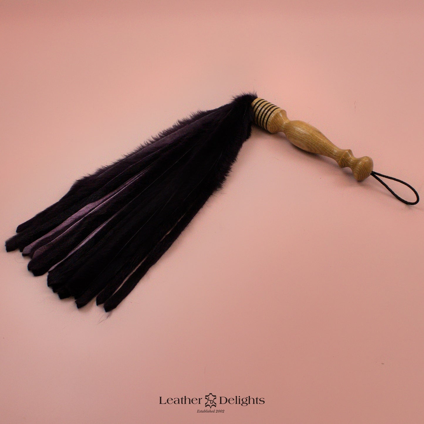Dark Purple Rabbit Fur Flogger