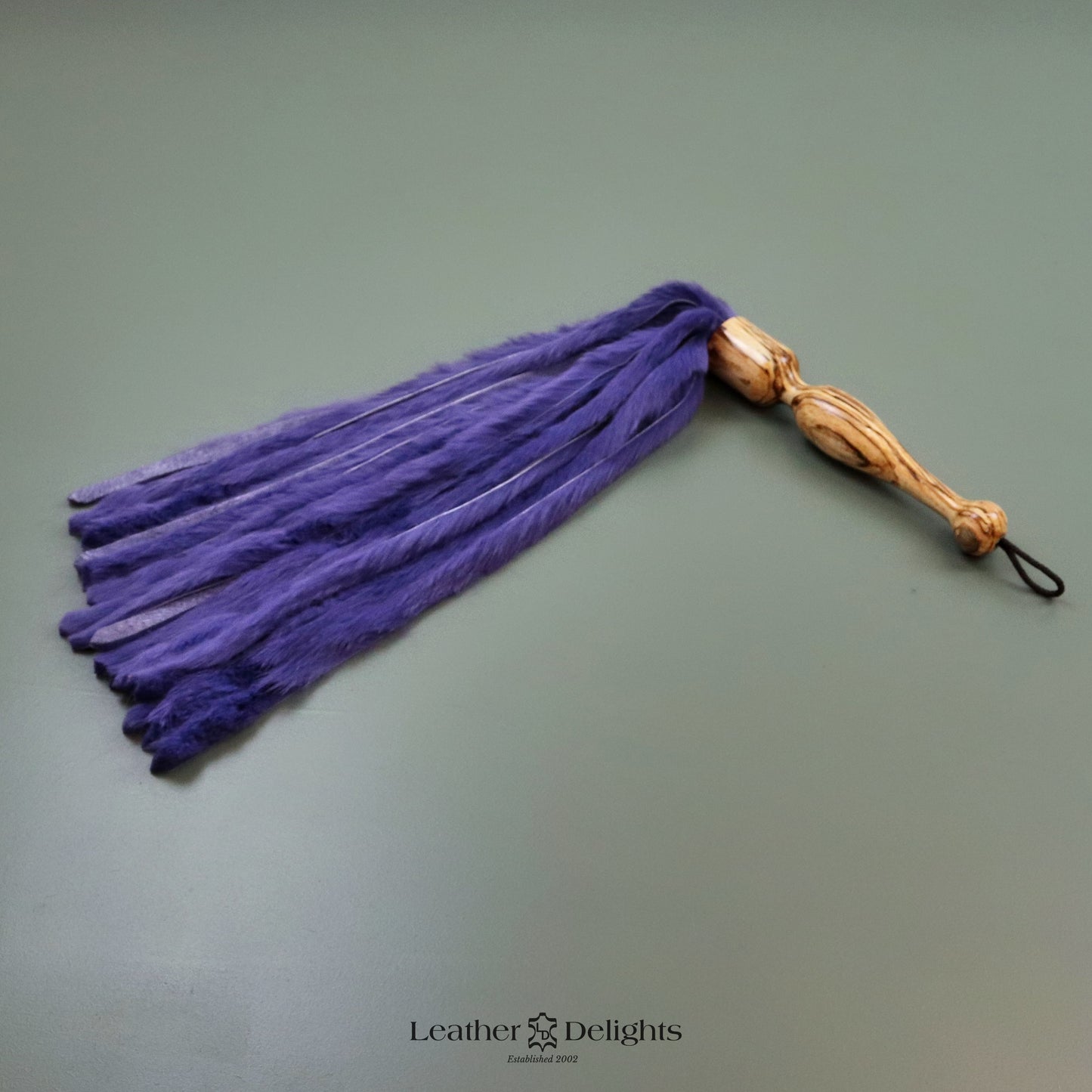 Violet Rabbit Fur Flogger