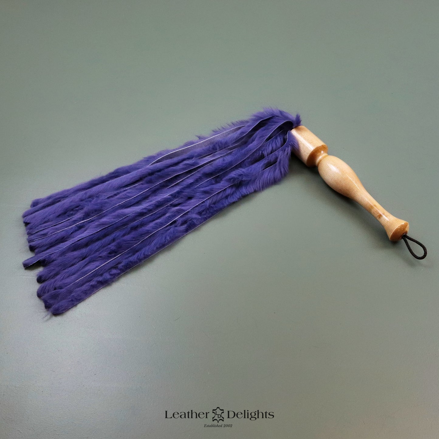 Violet Rabbit Fur Flogger
