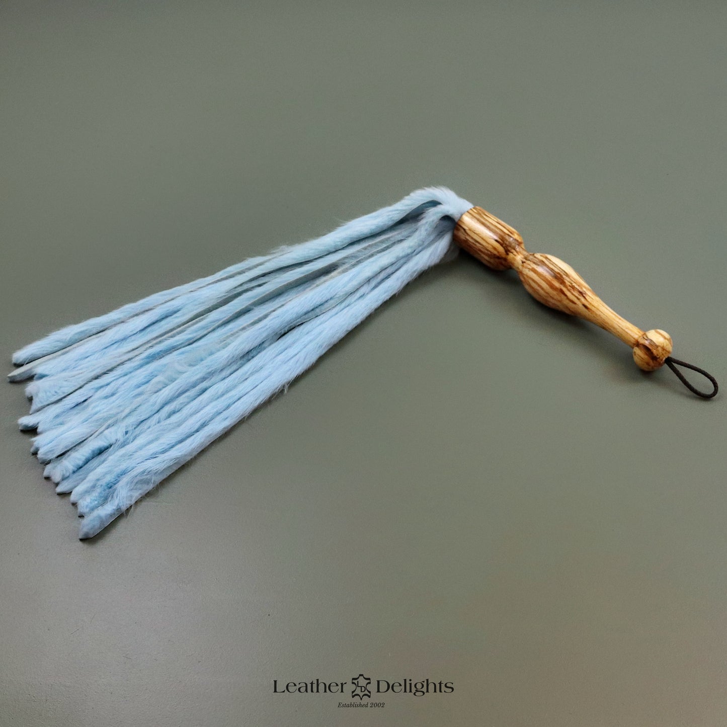 Martinet en Fourrure de Lapin Bleu Bébé