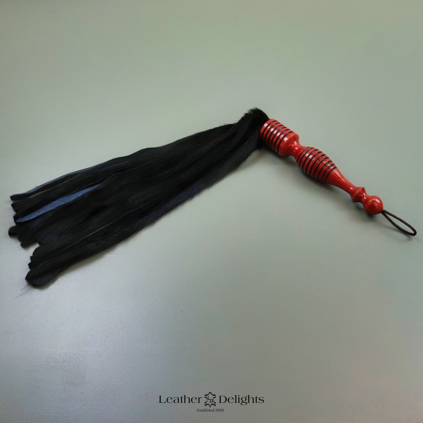 Black Rabbit Fur Flogger