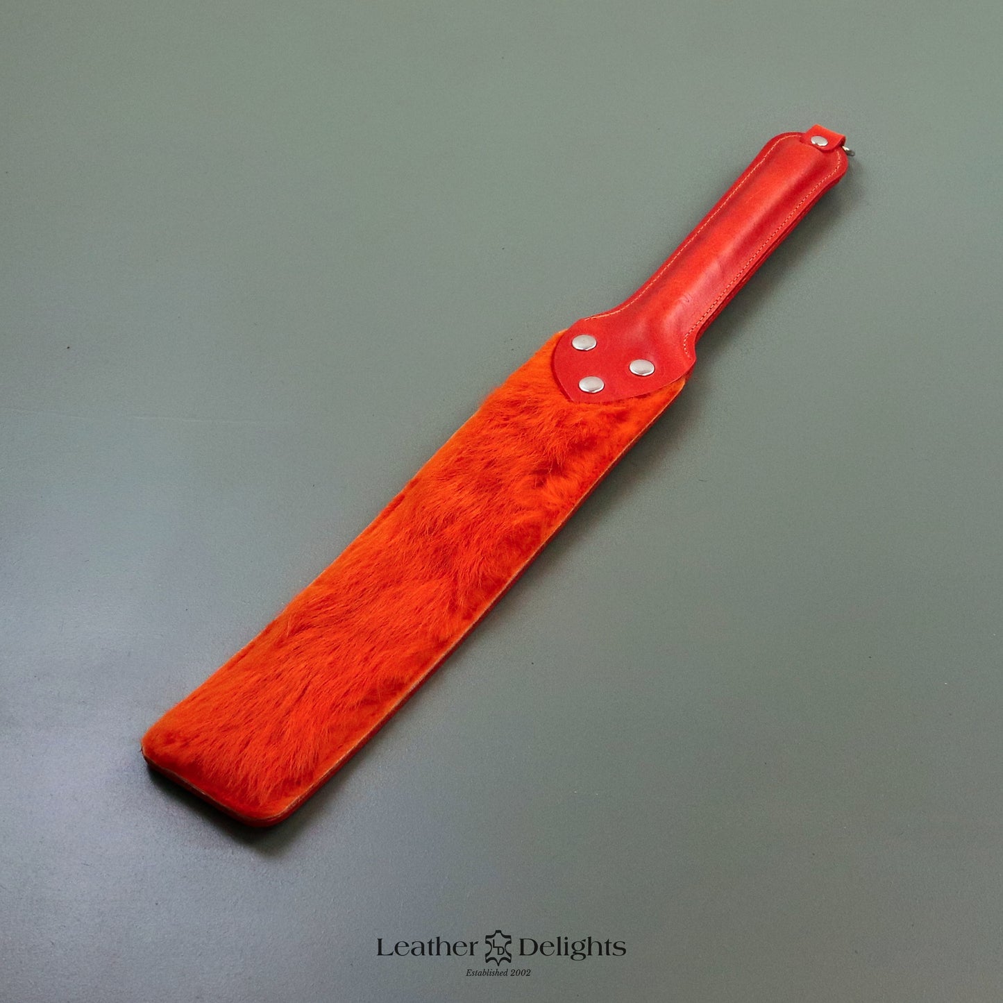 Punishment Paddle - Leather & Rabbit Fur