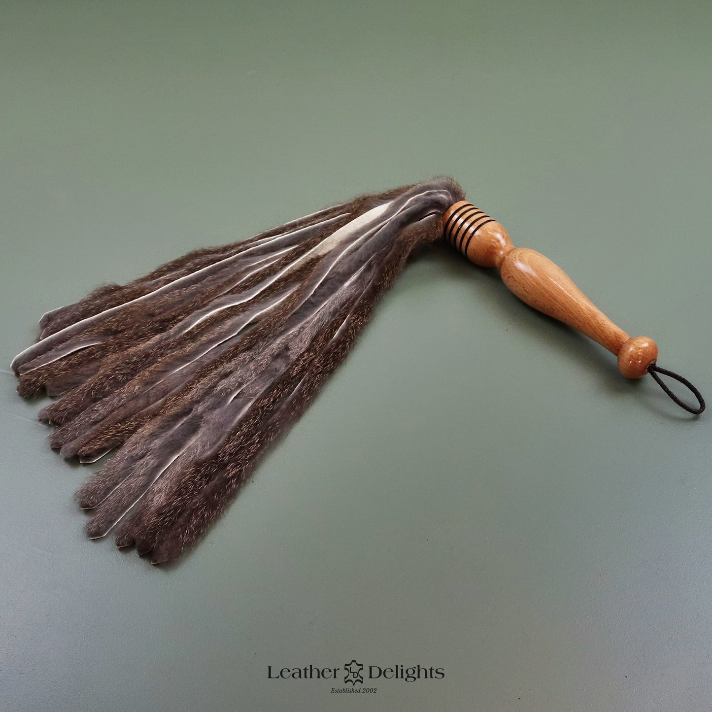 Natural Rabbit Fur Flogger