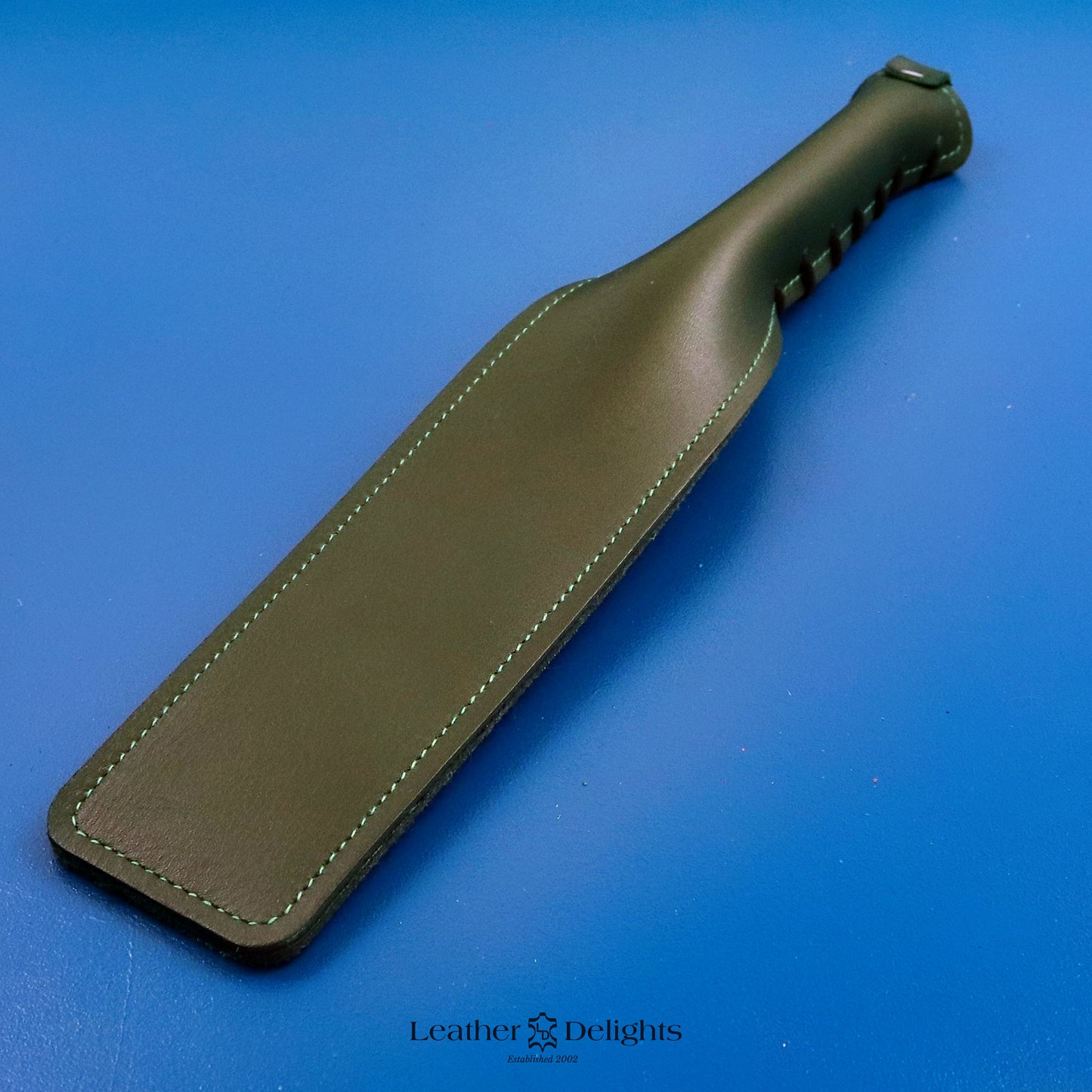 Double Cheek Slapper - Green Leather & Green Inverted Dimple Rubber