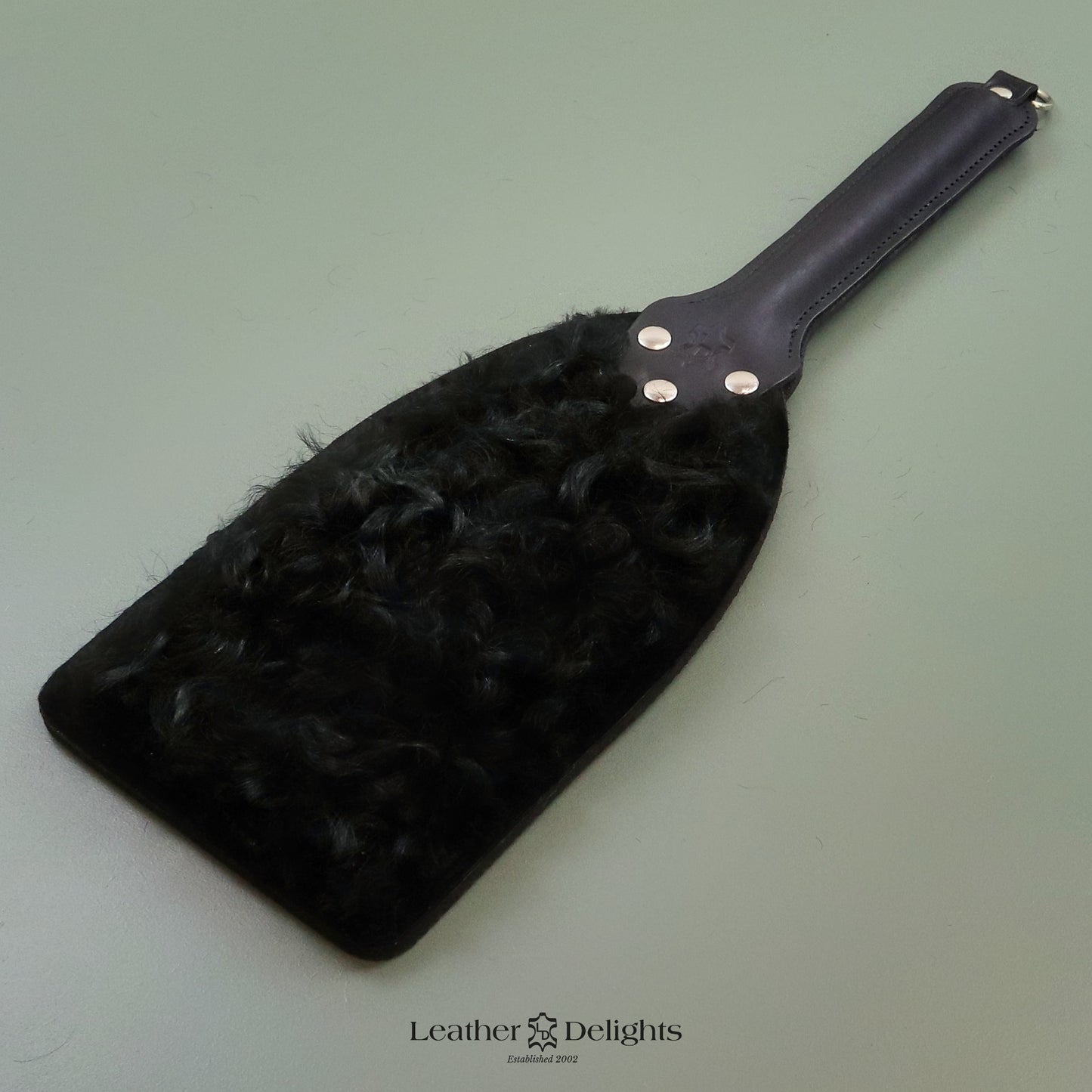 Booty Beater - Curly Black Sheepskin & Dimpled Rubber