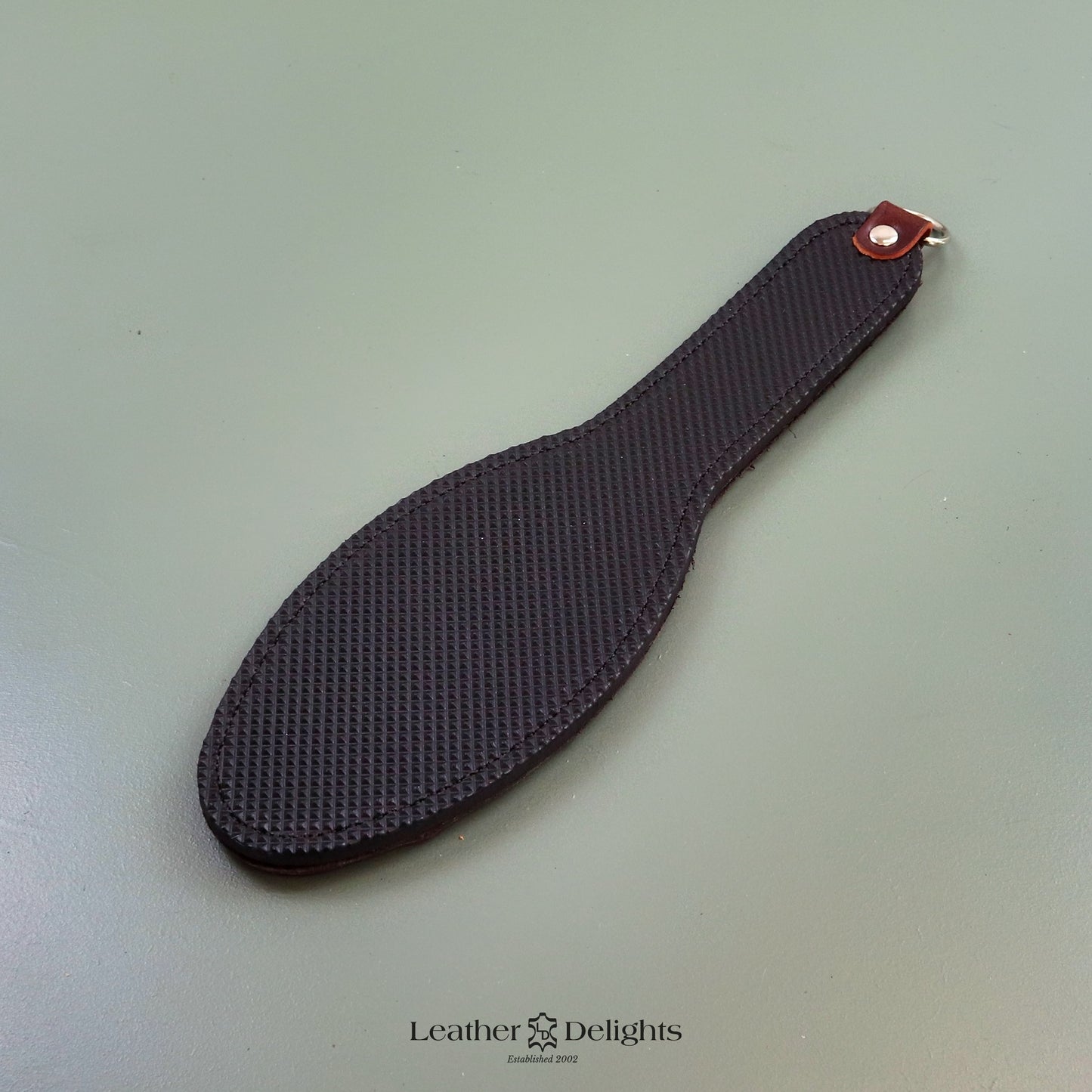 Shoe Sole - Soft Brown Buffalo Leather & Dimpled Rubber