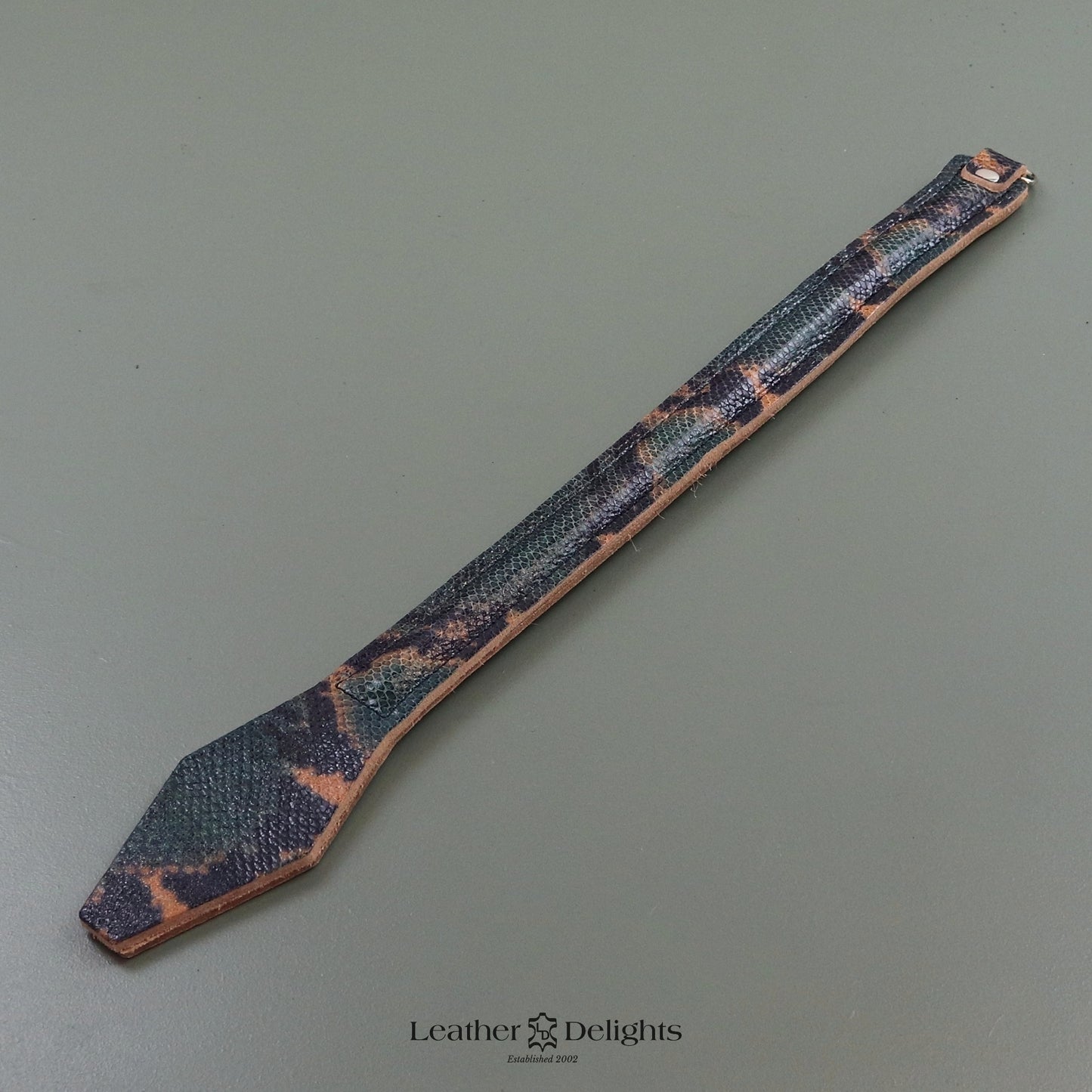 Short Leather Crop - Snakeskin Print Leather