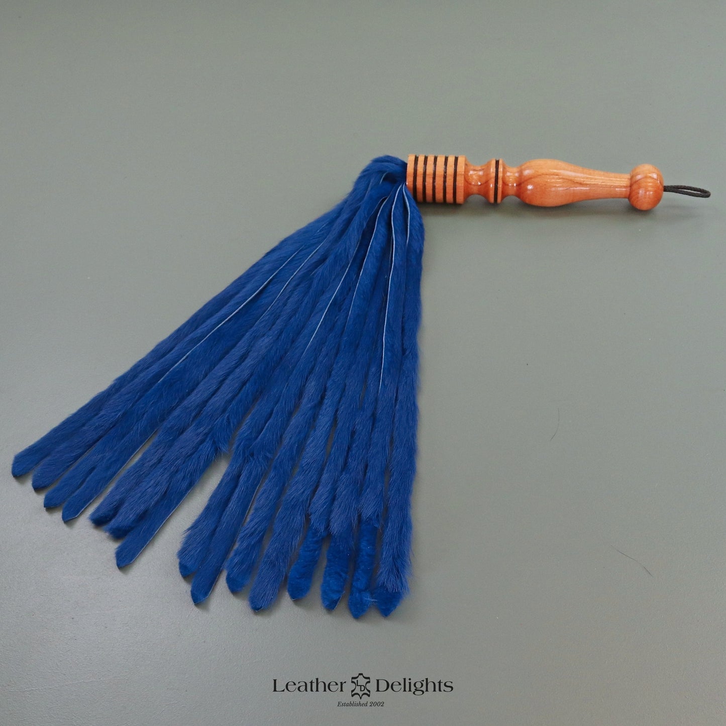 Royal Blue Rabbit Fur Flogger