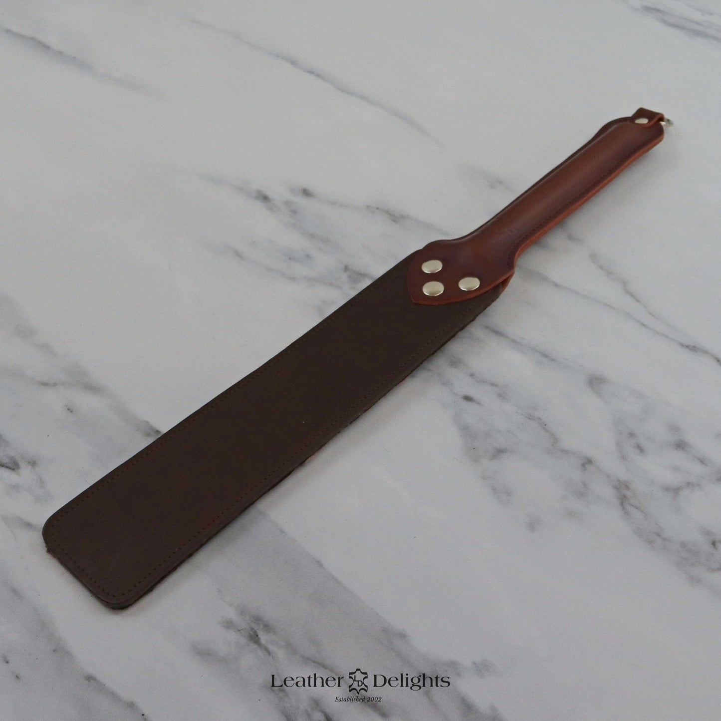 Punishment Paddle - Animal Print Sheepskin & Brown Buffalo Leather
