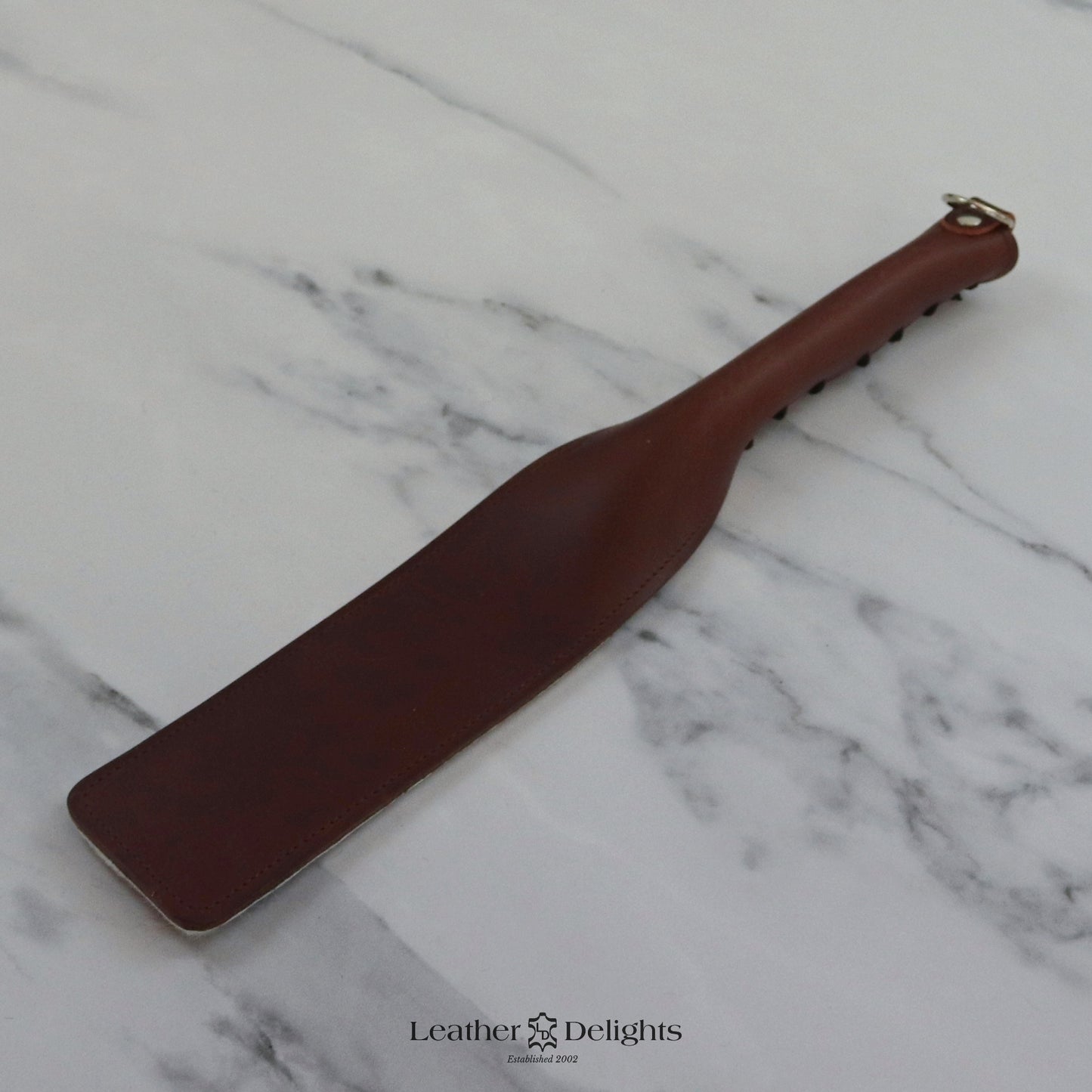 Double Cheek Slapper - Animal Print Sheepskin & Tan Buffalo Leather