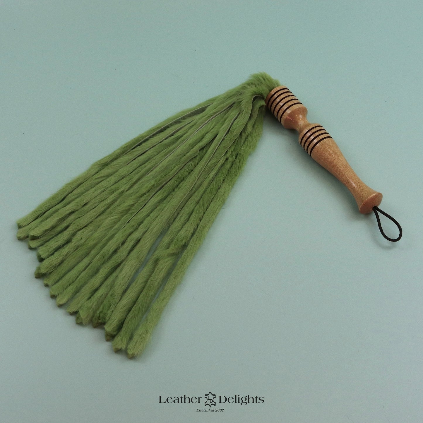 Lime Green Rabbit Fur Flogger