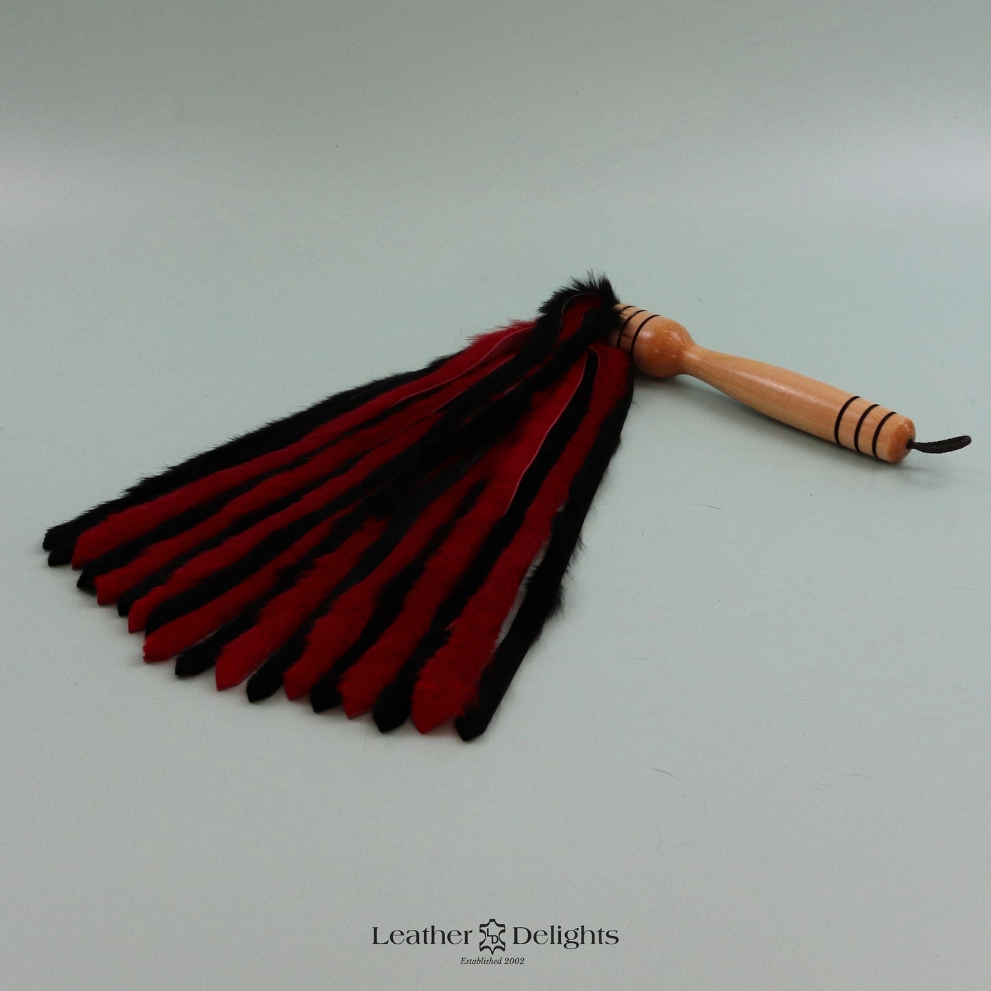 Black & Red Rabbit Fur Flogger