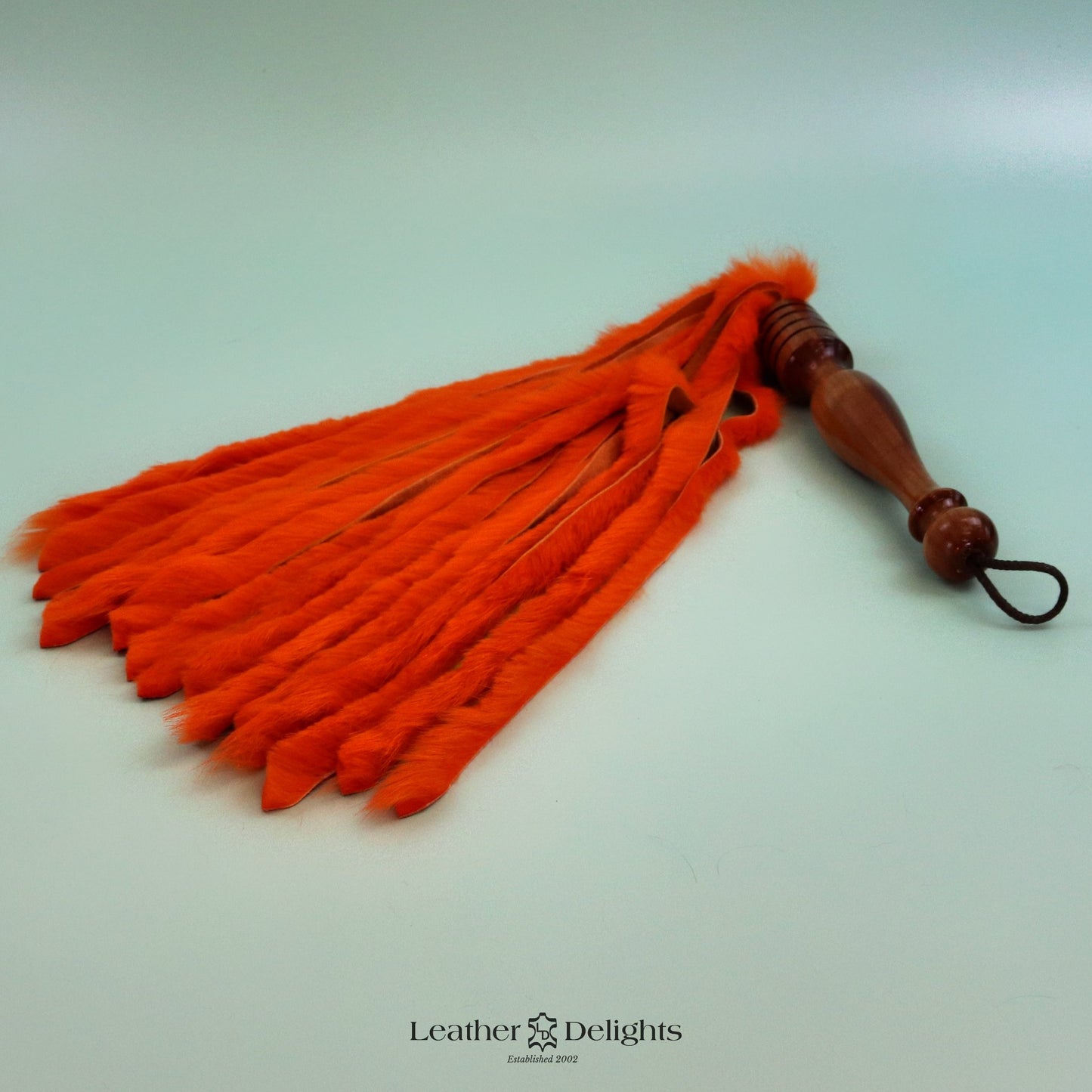 Orange Rabbit Fur Flogger
