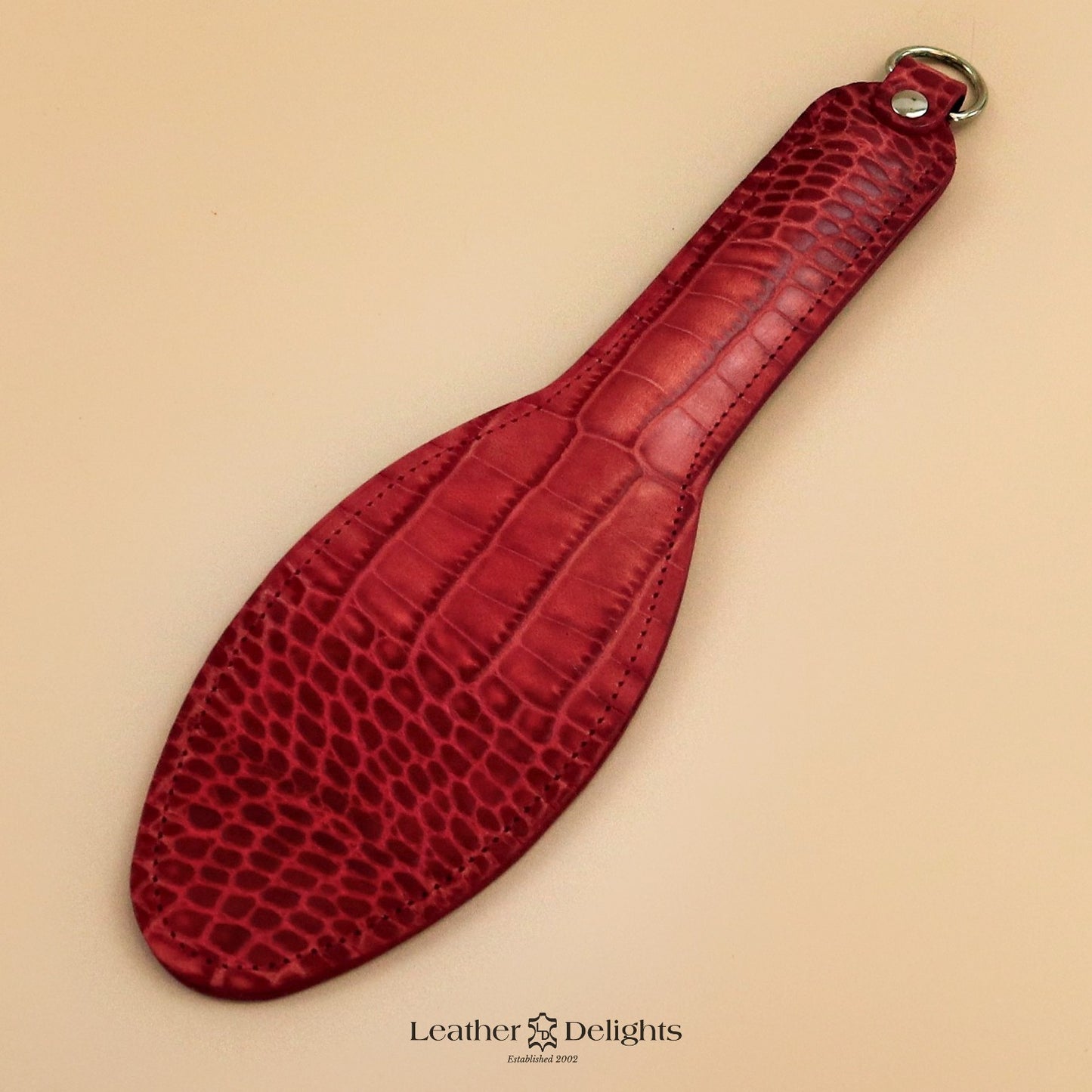 Shoe Sole - Red Crocodile Print Leather