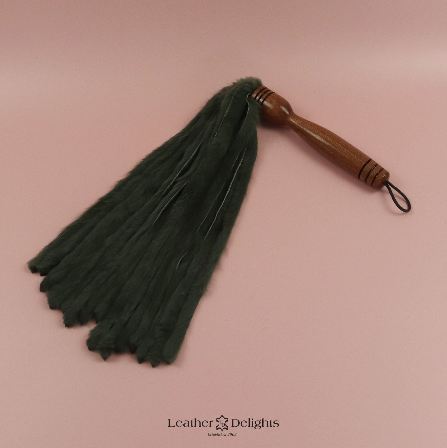 Forrest Green Rabbit Fur Flogger