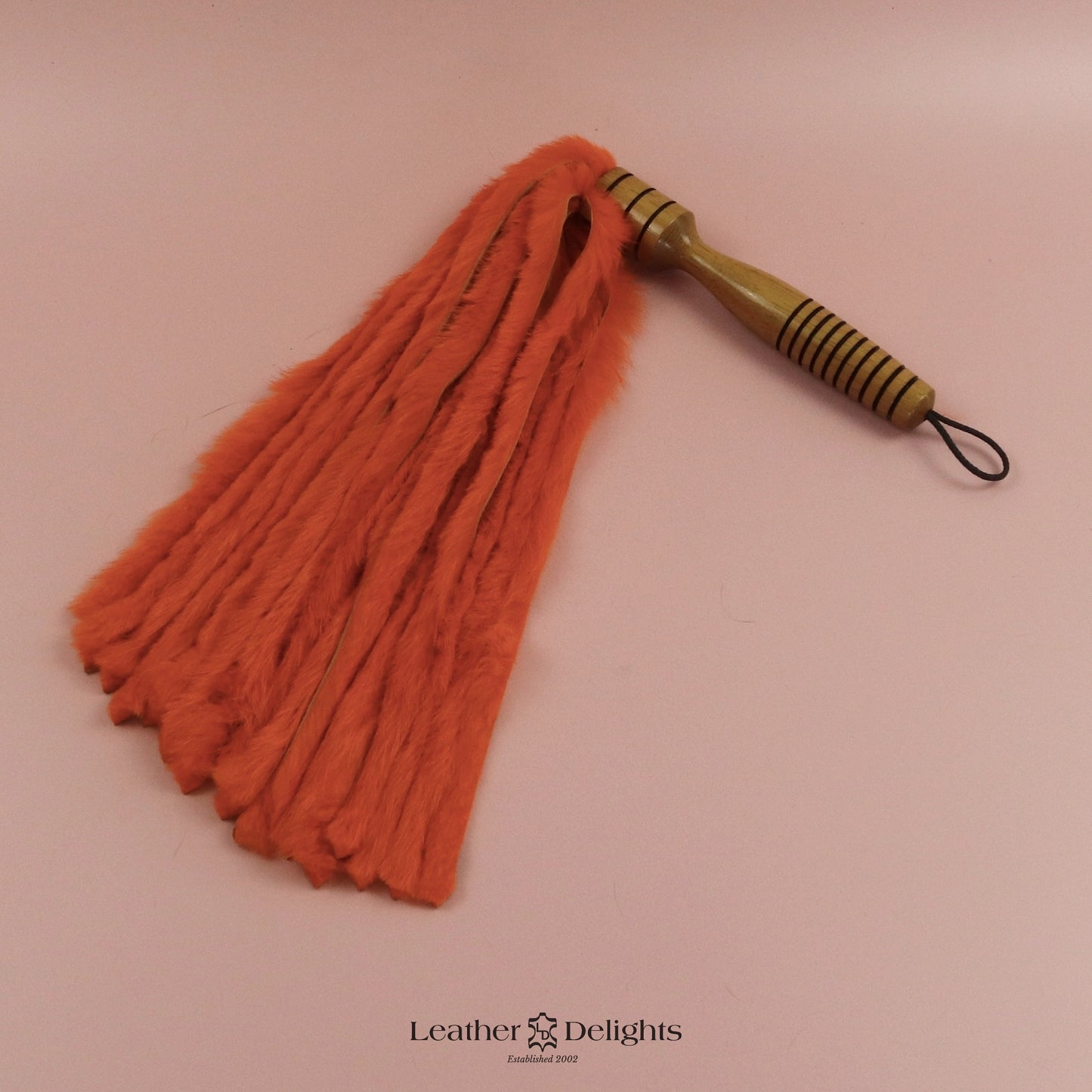 Orange Rabbit Fur Flogger