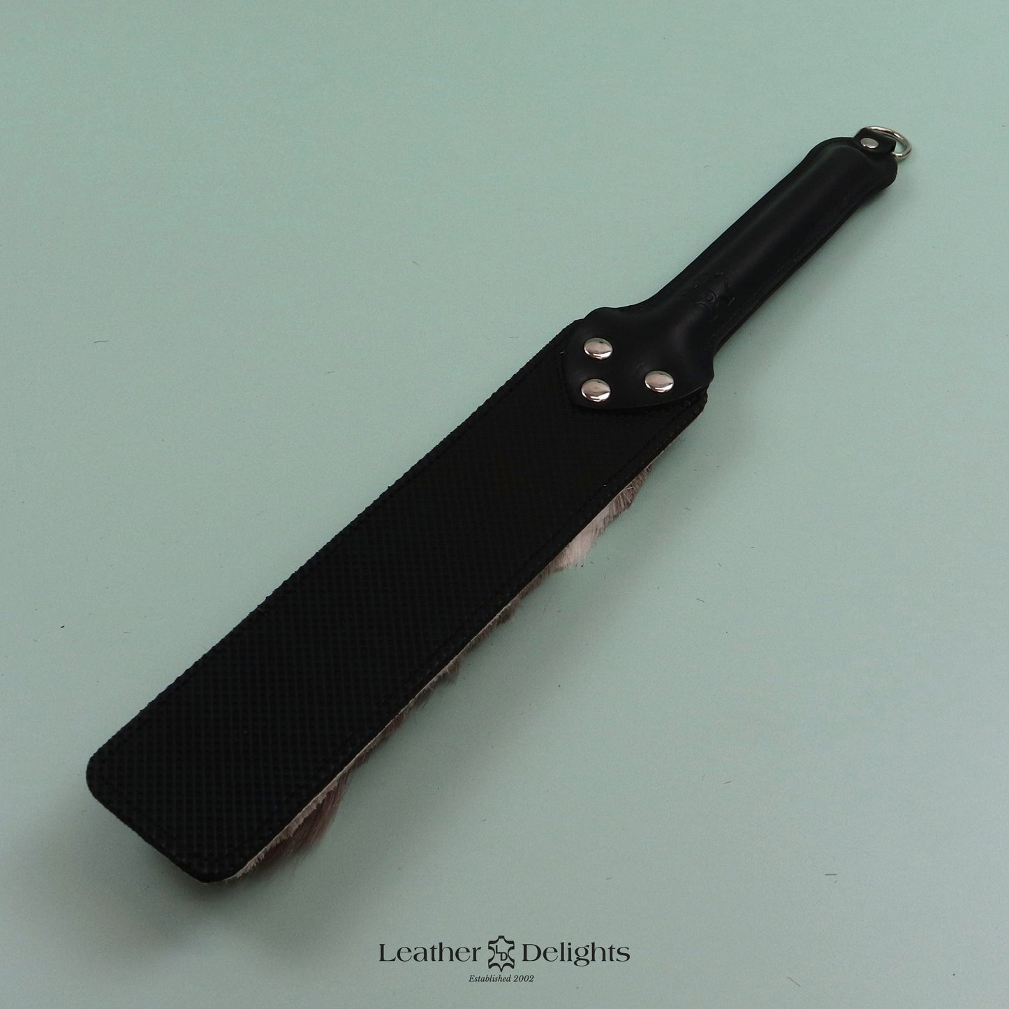 Punishment Paddle - Dimpled Rubber & Hair on Hide Reindeer