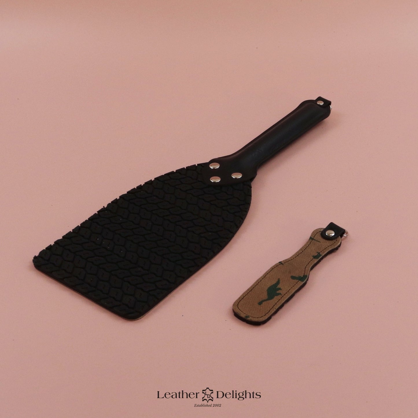 Booty Beater - Dinosaur Print Leather with Black Tyre Tread Rubber