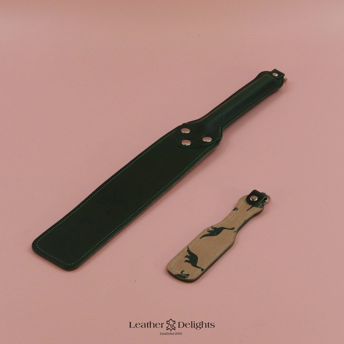 Punishment Paddle - Dinosaur Print Leather