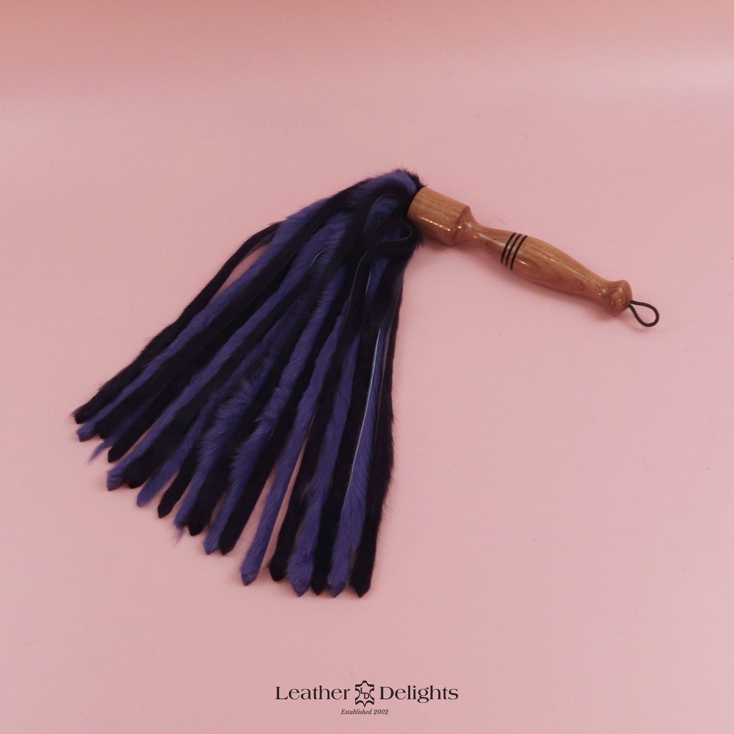 Purple & Violet Rabbit Fur Flogger