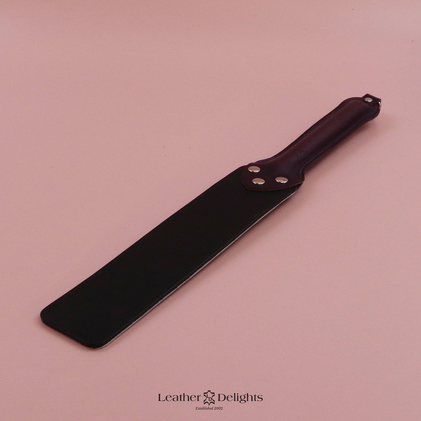 Punishment Paddle - Bones Leather with Purple Handle