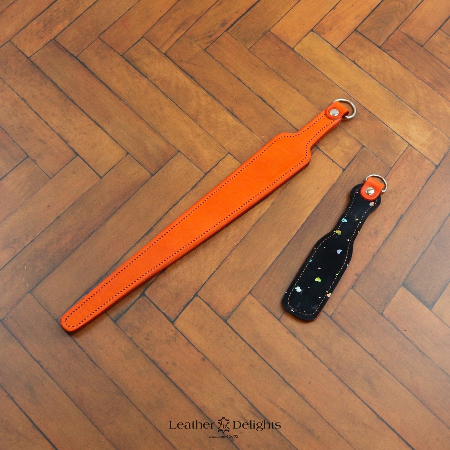 Needle - Sparkly Hearts & Orange Leather