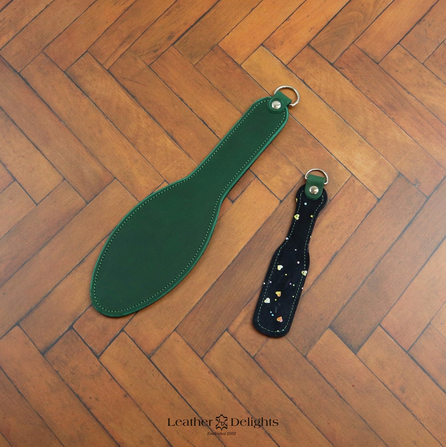 Shoe Sole - Sparkly Hearts & Green Leather