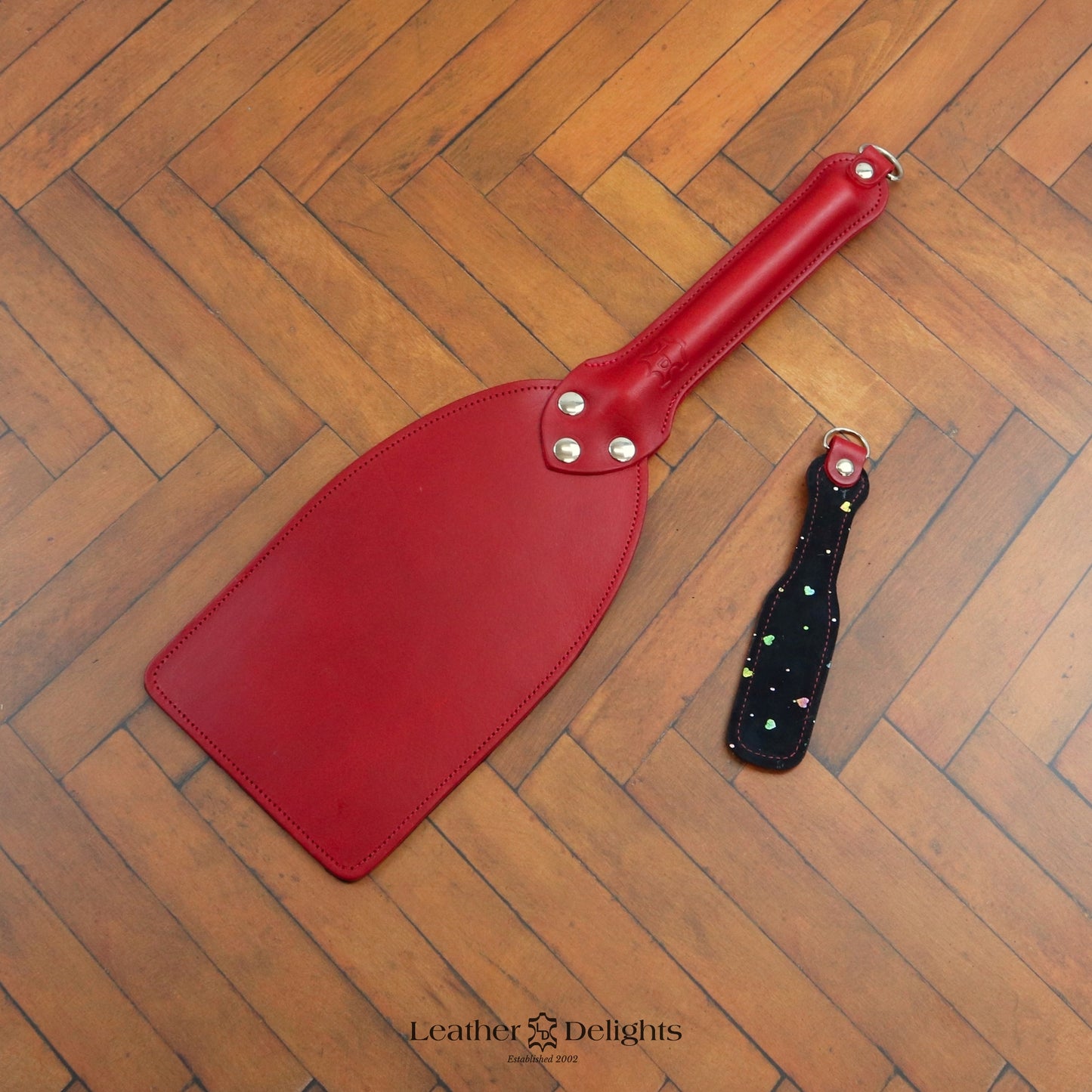 Booty Beater - Sparkly Hearts & Red Leather with a Red Handle