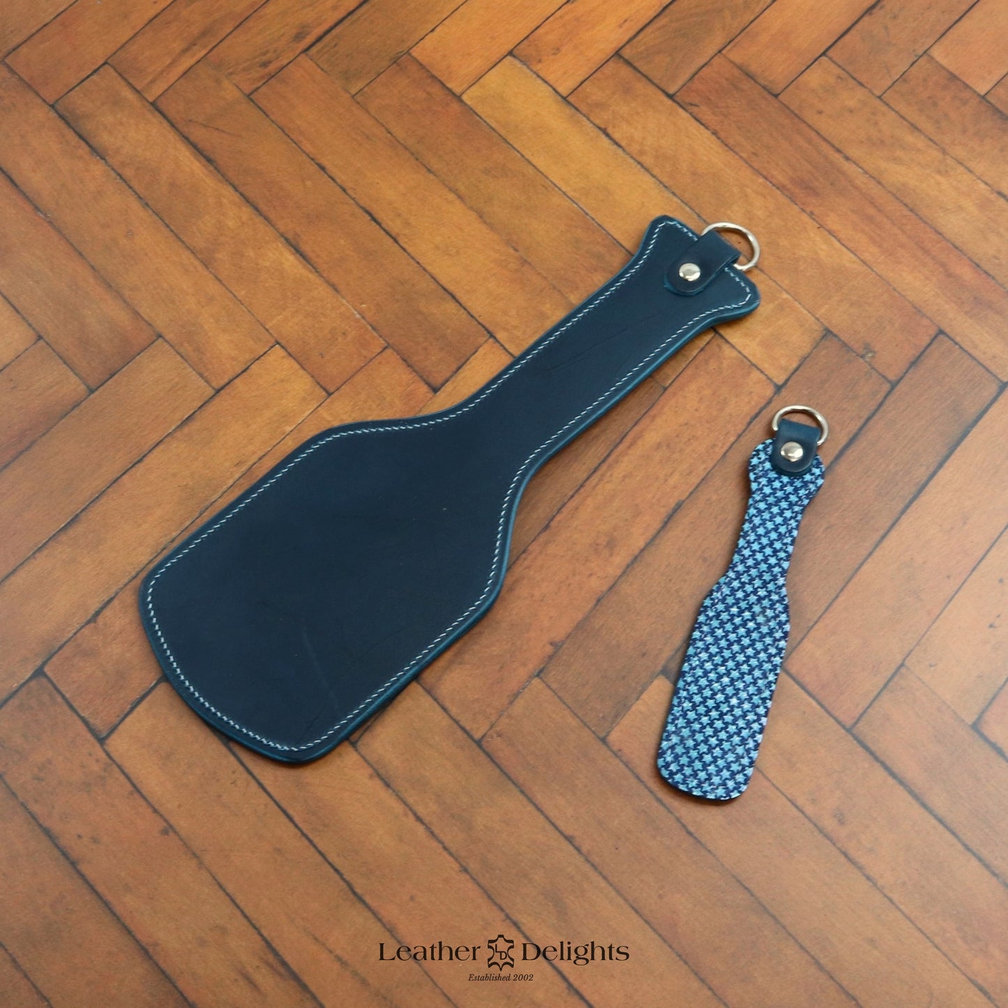 Intimidator Paddle - Blue Leather with Sparkly Stars