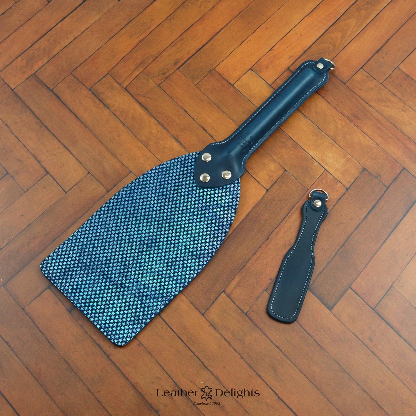 Booty Beater - Sparkly Blue Stars & Blue Leather with a Blue Handle
