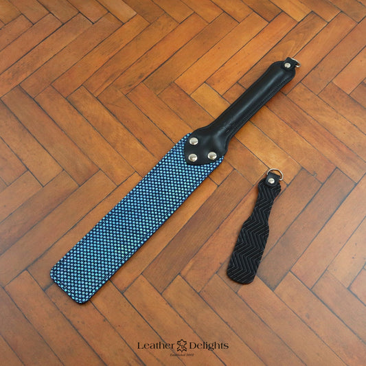 Punishment Paddle - Sparkly Blue Stars & Black Ripple Rubber