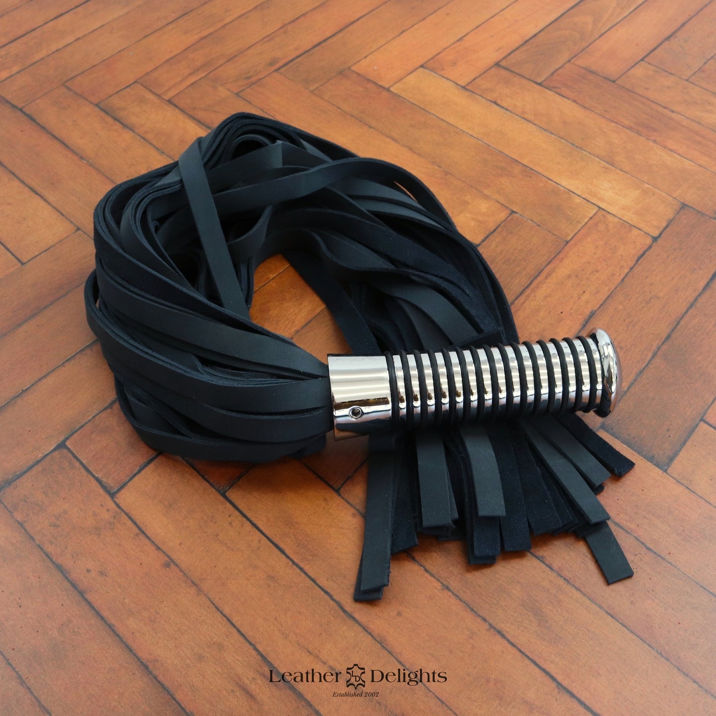 Torture Chamber Flogger - Dark Navy Blue Nubuck