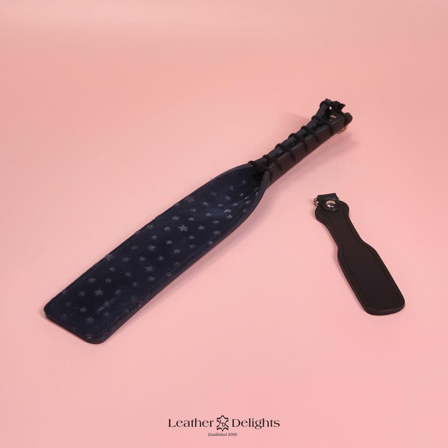 Double Cheek Slapper - Stars Suede & Black Leather