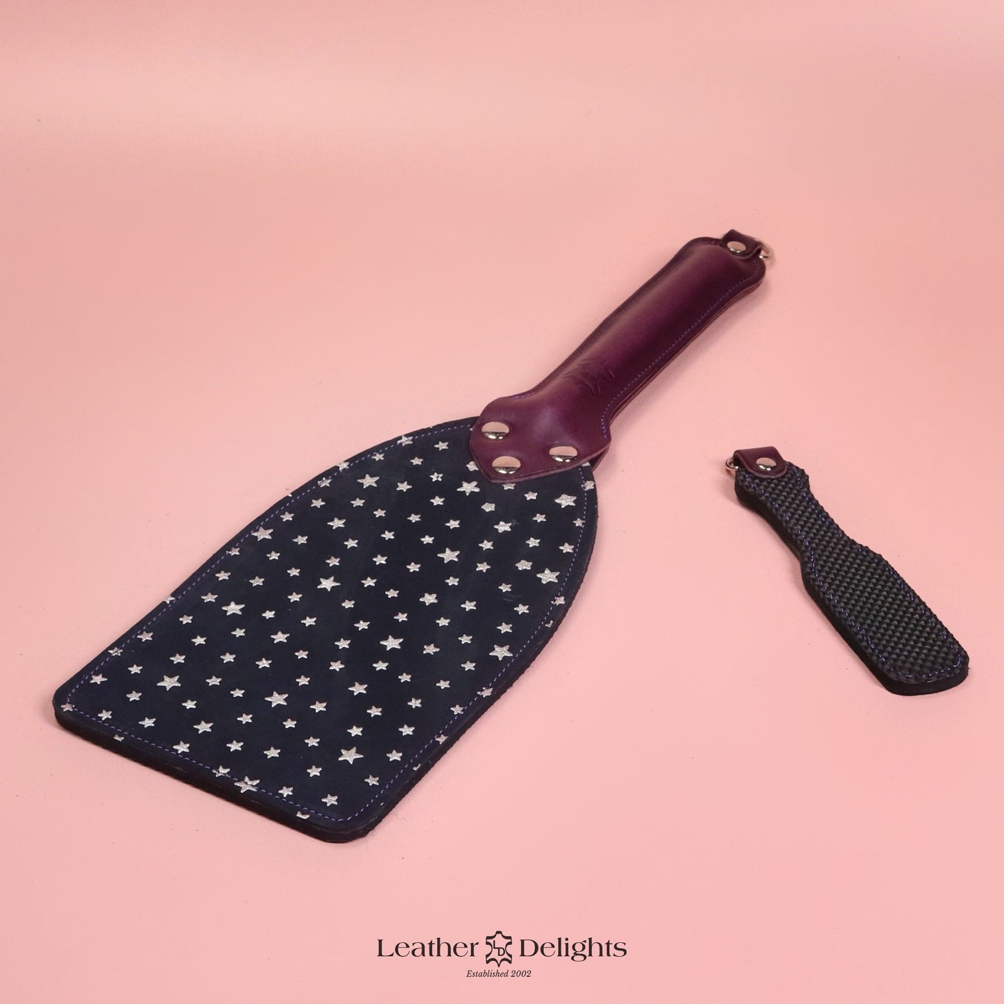 Booty Beater - Stars Suede & Black Dimpled Rubber with Purple Handle