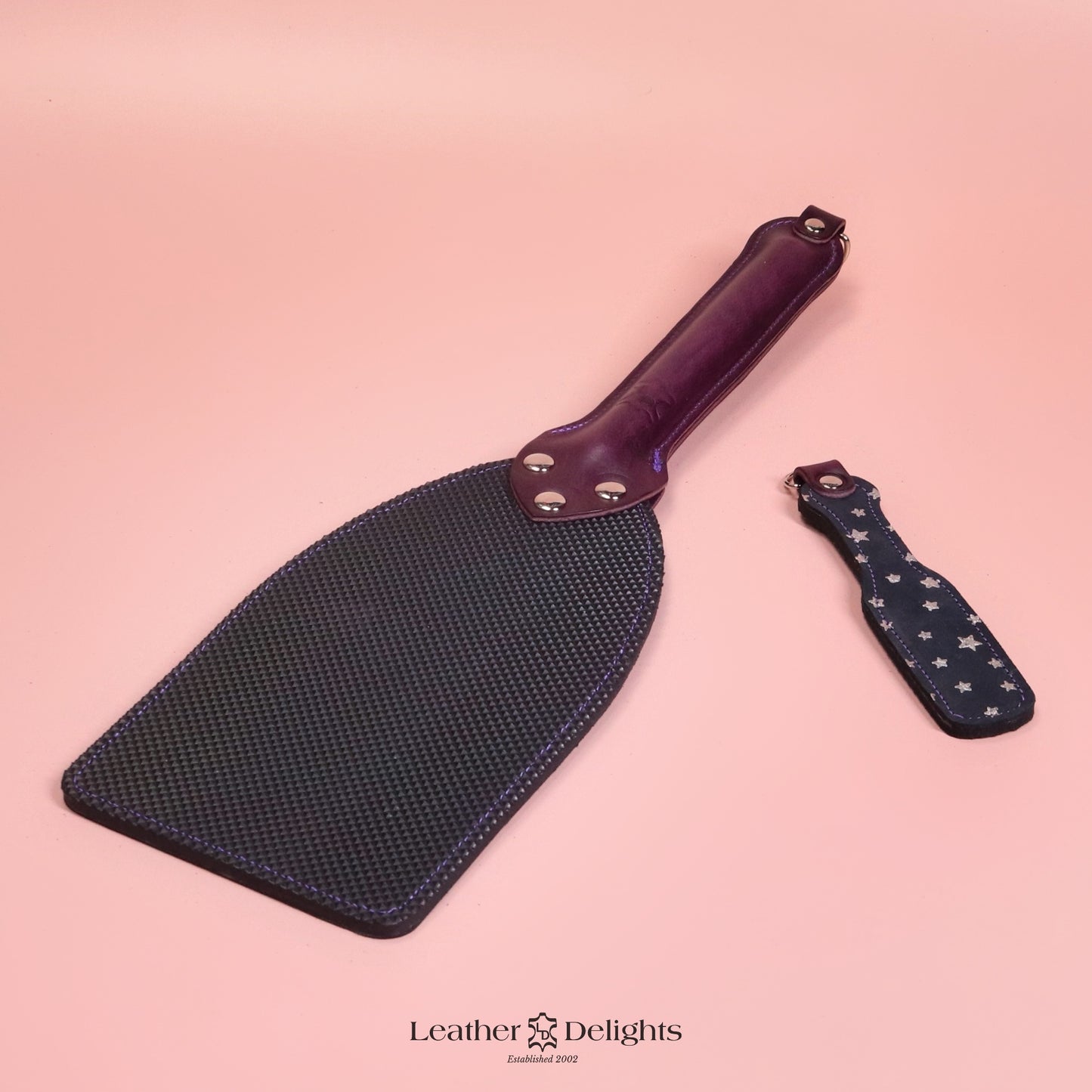 Booty Beater - Stars Suede & Black Dimpled Rubber with Purple Handle