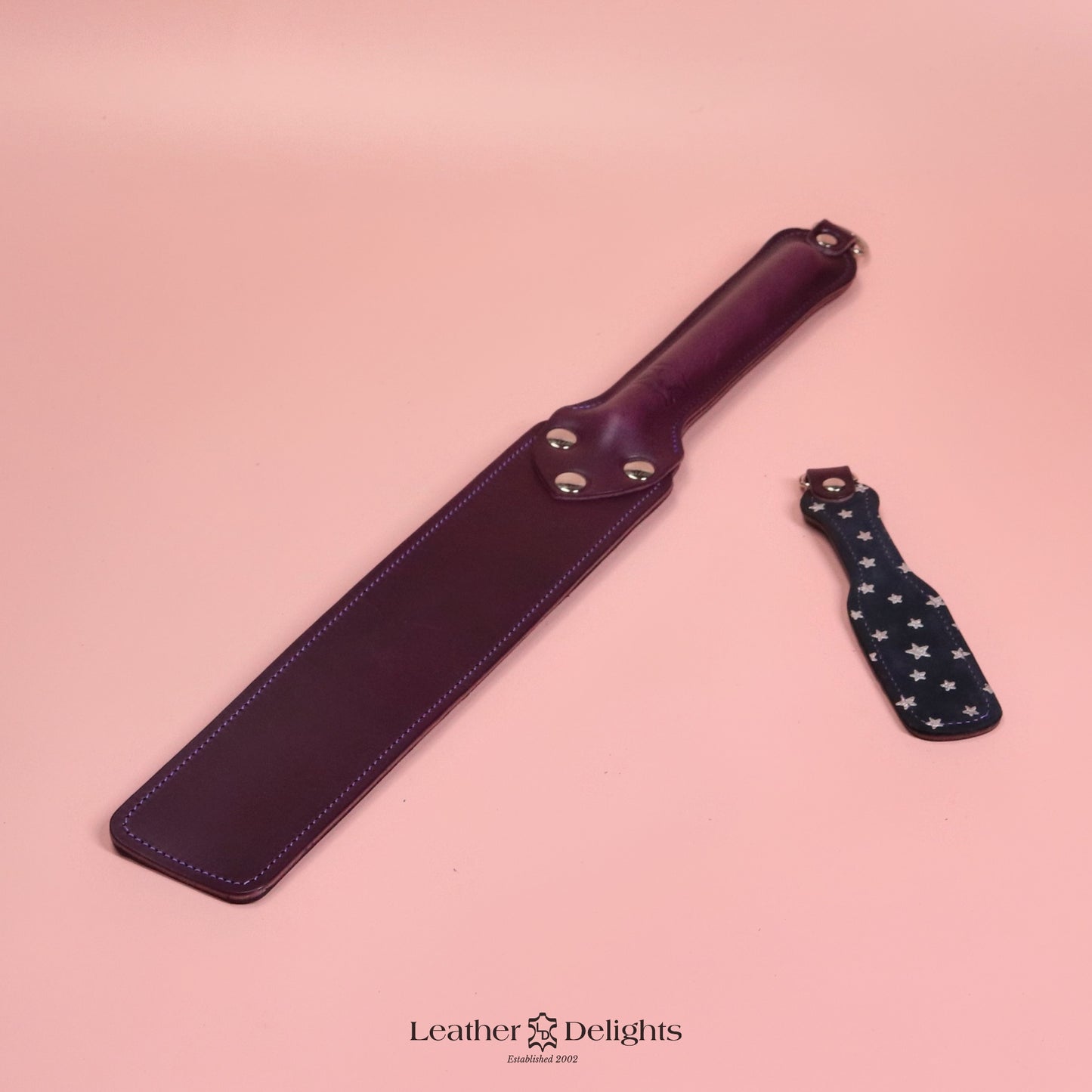 Punishment Paddle - Stars Suede & Purple Leather