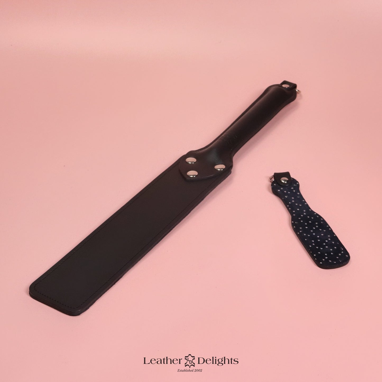 Punishment Paddle - Stars Suede & Black Leather
