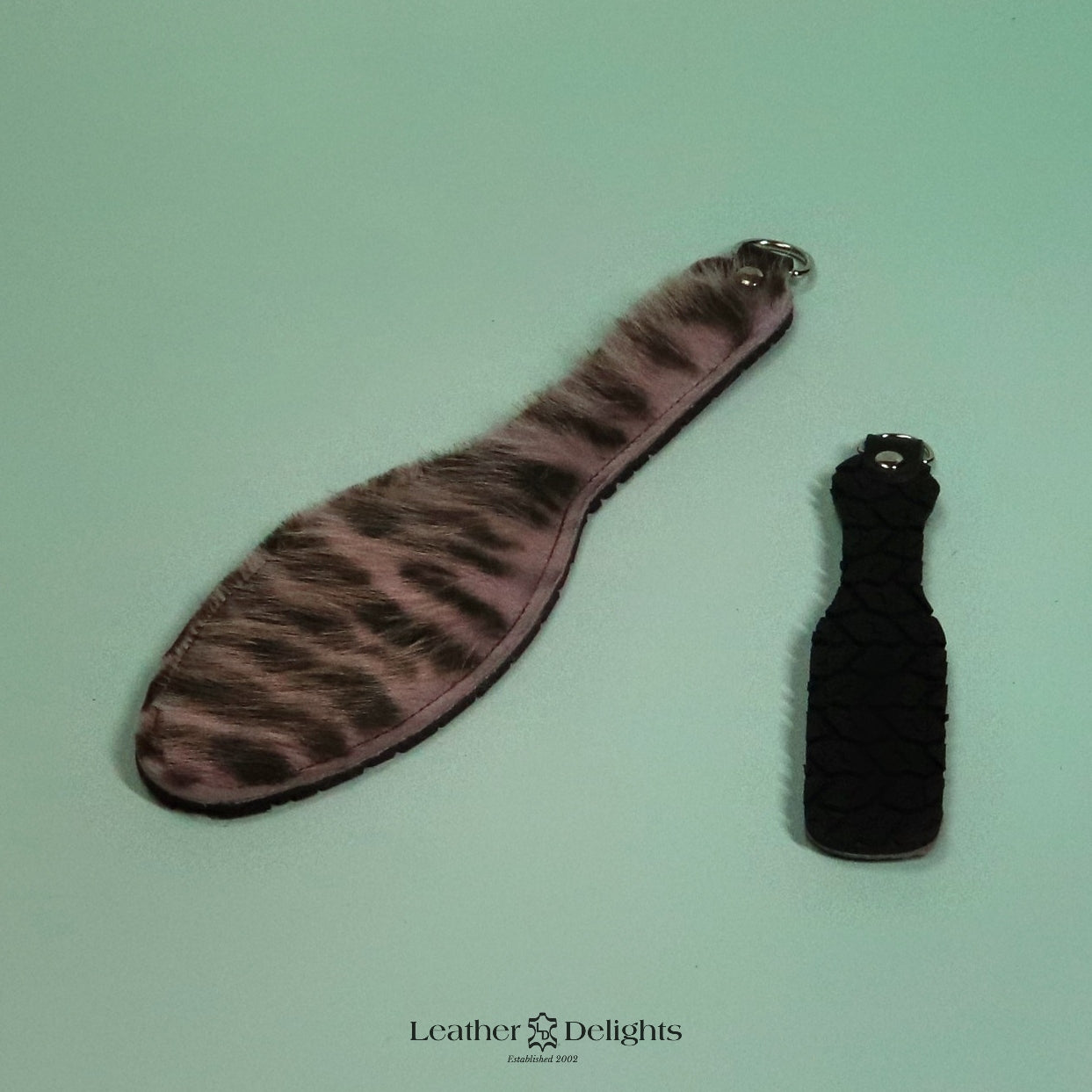 Shoe Sole - Green Zebra Print Sheepkin & Black Tyre Tread Rubber