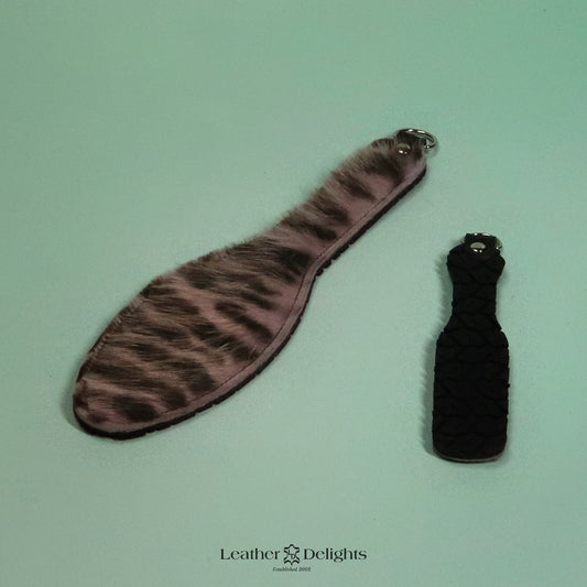 Shoe Sole - Green Zebra Print Sheepkin & Black Tyre Tread Rubber