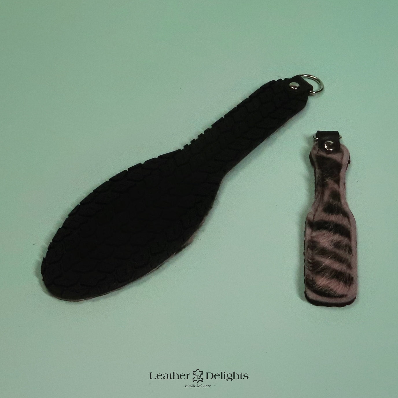 Shoe Sole - Green Zebra Print Sheepkin & Black Tyre Tread Rubber