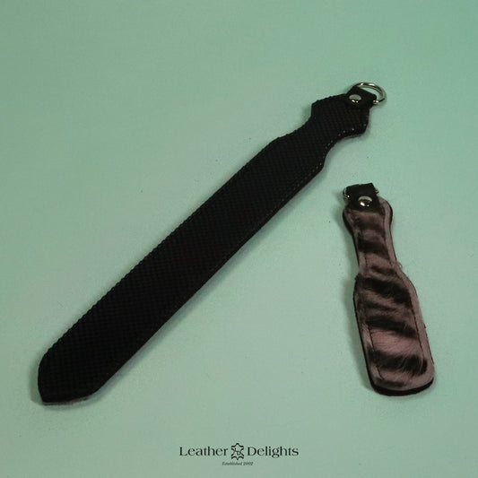 Dagger - Green Zebra Patterned Sheepskin & Black Dimpled Rubber