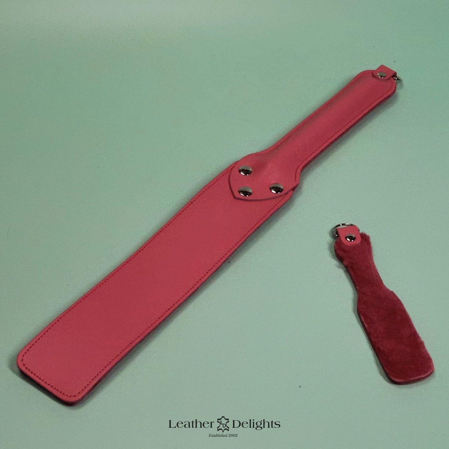 Punishment Paddle - Pink Sheepskin & Baby Pink Leather