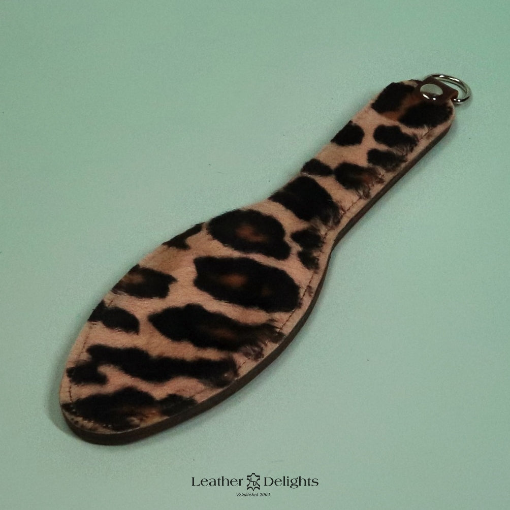 Shoe Sole - Leopard Print Sheepskin & Brown Leather