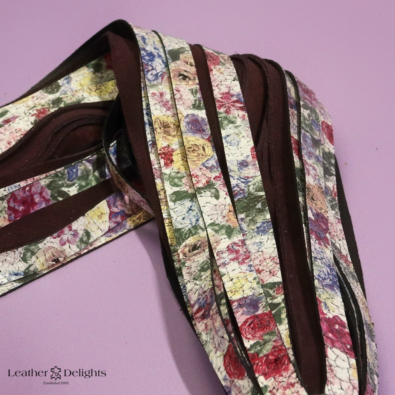 Torture Chamber Flogger - Floral Goatskin & Burgundy Suede