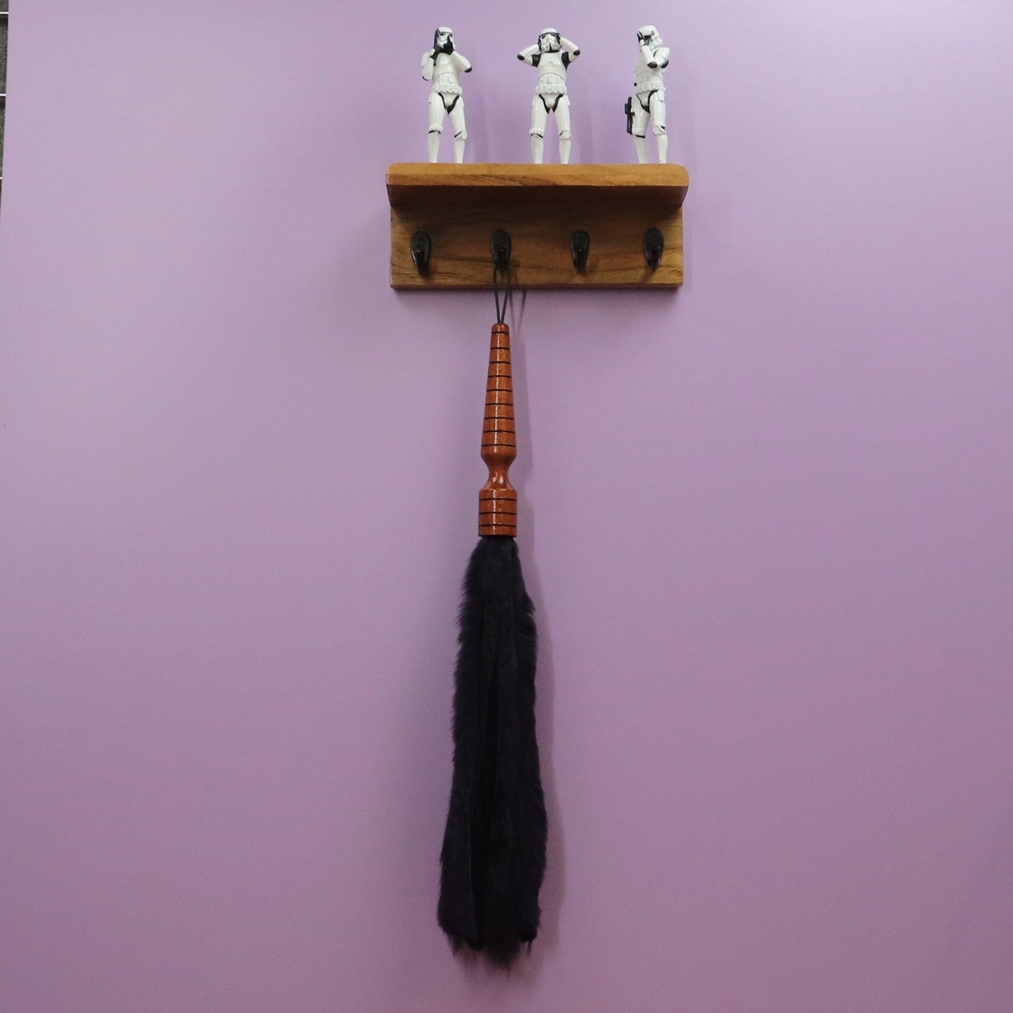 Dark Purple Rabbit Fur Flogger